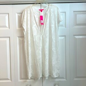 White lace Aideen beach/swim coverup - XL
